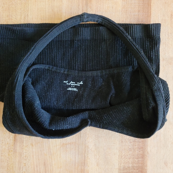 Out From Under Jackie Seamless Halter Black Bra Top, Small Ribbed - Picture 8 of 8